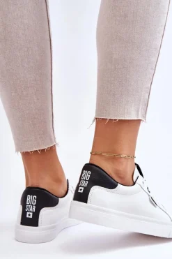 Damskie Skórzane Tenisówki Big Star EE274312 Biało-Czarne