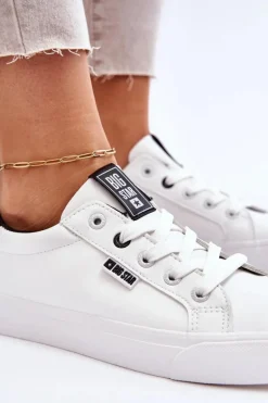 Damskie Skórzane Tenisówki Big Star EE274312 Biało-Czarne