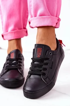 Damskie Skórzane Tenisówki BIG STAR GG274161 Czarne