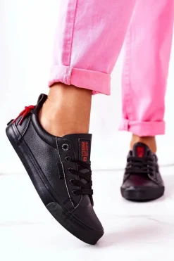 Damskie Skórzane Tenisówki BIG STAR GG274161 Czarne