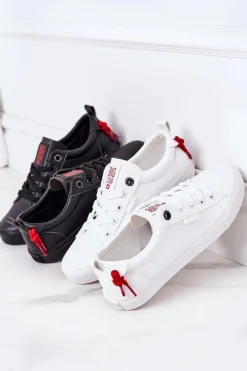 Damskie Skórzane Tenisówki BIG STAR GG274161 Czarne