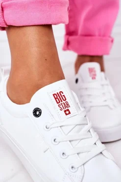 Damskie Skórzane Tenisówki BIG STAR GG274160 Białe
