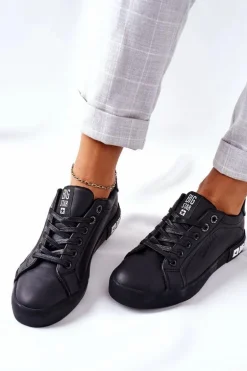 Damskie Skórzane Tenisówki BIG STAR II274030 Czarne