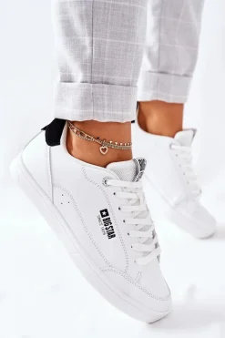 Damskie Skórzane Tenisówki Memory Foam BIG STAR II274319 Białe