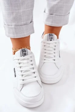 Damskie Skórzane Tenisówki Memory Foam BIG STAR II274319 Białe