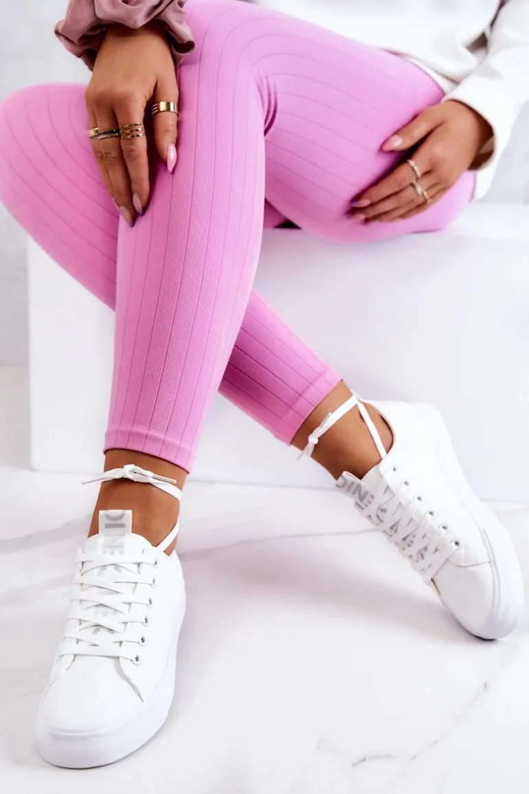 Damskie Skórzane Tenisówki Białe Mikayla