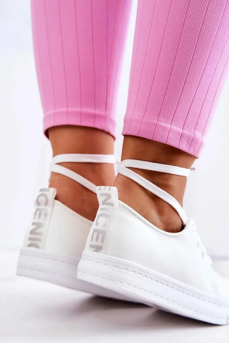 Damskie Skórzane Tenisówki Białe Mikayla