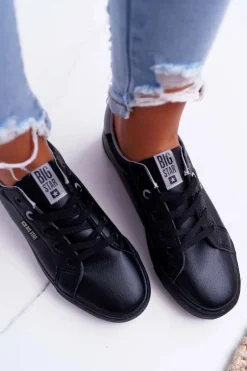 Damskie Skórzane Tenisówki Big Star EE274314 Czarne