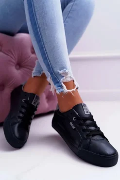 Damskie Skórzane Tenisówki Big Star EE274314 Czarne