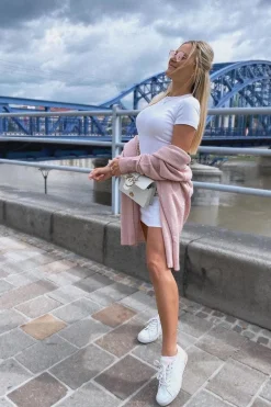 Damskie Skórzane Tenisówki BIG STAR II274033 Biało-Różowe