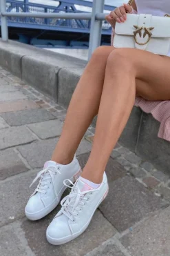 Damskie Skórzane Tenisówki BIG STAR II274033 Biało-Różowe