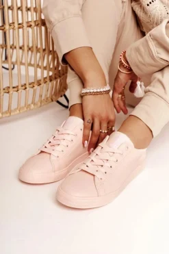 Damskie Skórzane Tenisówki BIG STAR HH274141 Jasny Róż