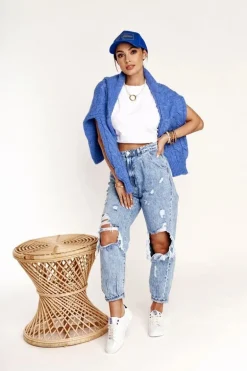 Damskie Skórzane Tenisówki BIG STAR BB274211 Biało Granatowe