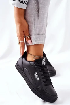 Damskie Skórzane Tenisówki Memory Foam BIG STAR II274320 Czarne