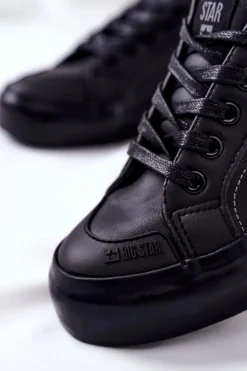 Damskie Skórzane Tenisówki BIG STAR II274029 Czarne