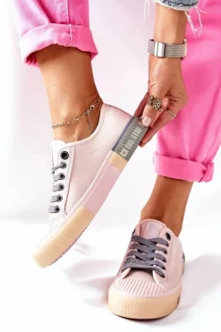 Damskie Skórzane Trampki BIG STAR II274133 Różowe