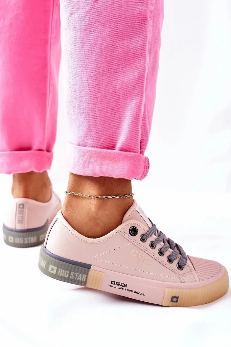 Damskie Skórzane Trampki BIG STAR II274133 Różowe