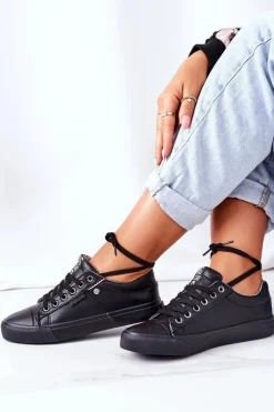 Damskie Skórzane Trampki Big Star GG274061 Czarne