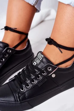 Damskie Skórzane Trampki Big Star GG274061 Czarne