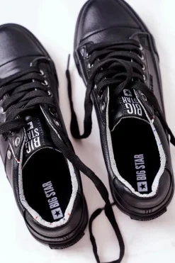 Damskie Skórzane Trampki Big Star GG274061 Czarne