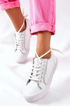 Damskie Skórzane Trampki BIG STAR II274055 Białe