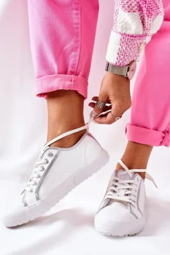 Damskie Skórzane Trampki BIG STAR II274055 Białe