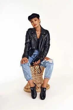 Damskie Skórzane Trampki Big Star Czarne V274871