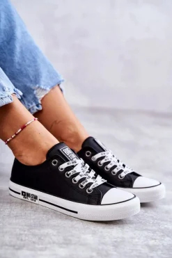 Damskie Skórzane Trampki Big Star KK274096 Czarne