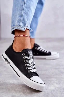 Damskie Skórzane Trampki Big Star KK274096 Czarne