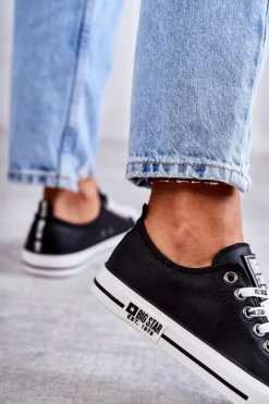 Damskie Skórzane Trampki Big Star KK274096 Czarne