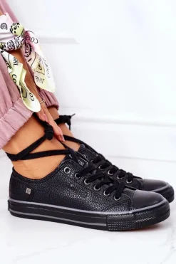 Damskie Skórzane Trampki BIG STAR II274002 Czarne