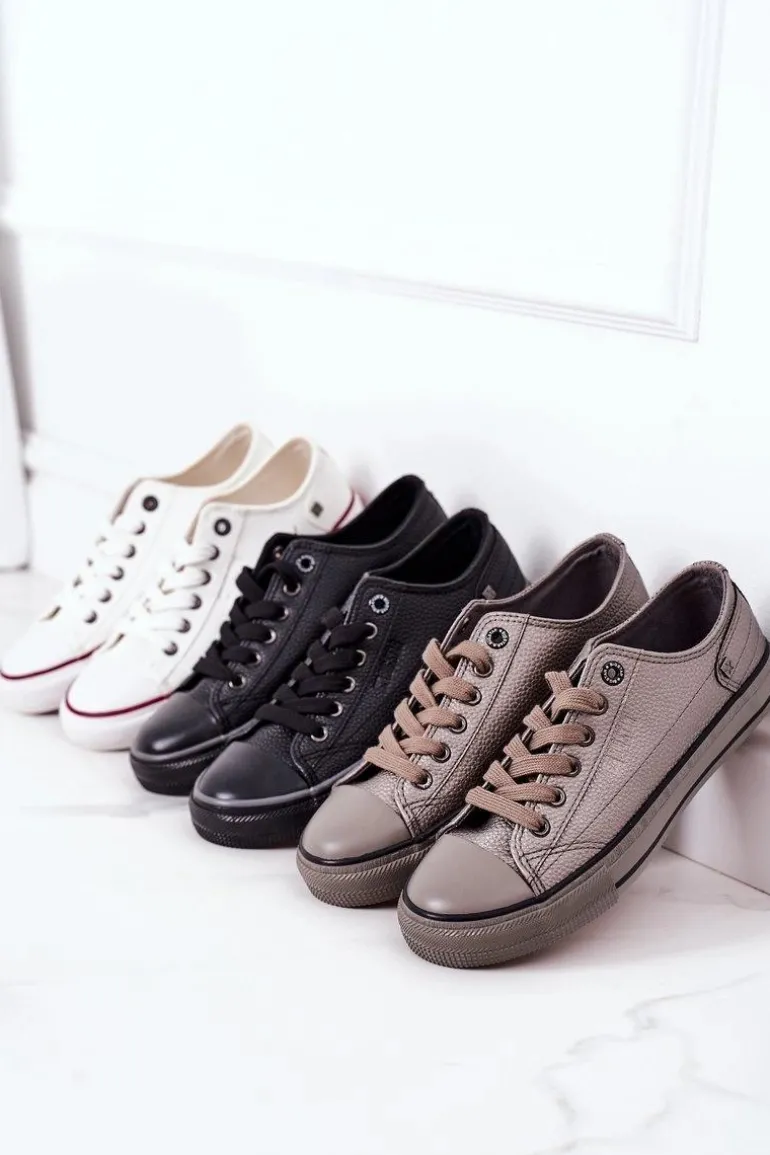 Damskie Skórzane Trampki BIG STAR II274002 Czarne