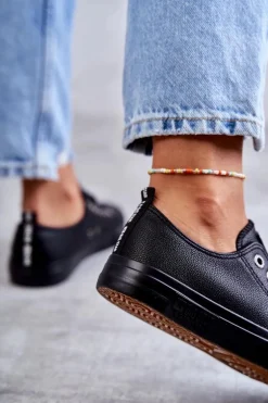 Damskie Skórzane Trampki Big Star KK274106 Czarne