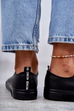 Damskie Skórzane Trampki Big Star KK274106 Czarne