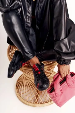 Damskie Skórzane Trampki BIG STAR EE274303 Czarne