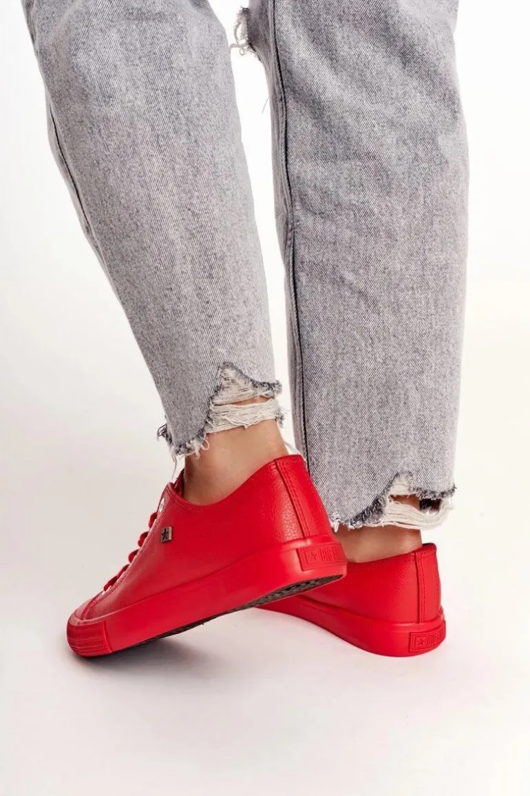 Damskie Skórzane Trampki Big Star Czerwone V274872