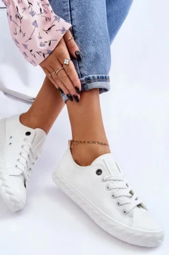 Damskie Skórzane Trampki Big Star LL274403 Białe