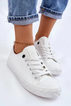 Damskie Skórzane Trampki Big Star LL274403 Białe