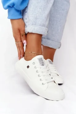 Damskie Skórzane Trampki Big Star Białe V274869