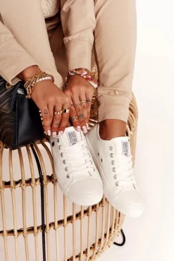 Damskie Skórzane Trampki Big Star Białe V274869