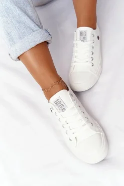 Damskie Skórzane Trampki Big Star Białe V274869