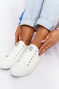 Damskie Skórzane Trampki Big Star Białe V274869