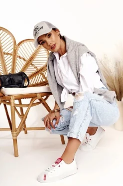 Damskie Skórzane Trampki BIG STAR EE274302 Białe