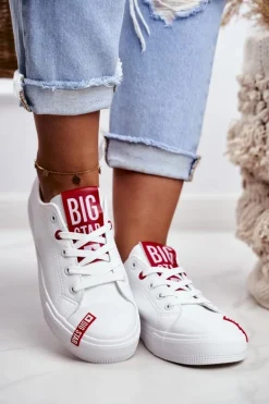 Damskie Skórzane Trampki BIG STAR EE274302 Białe