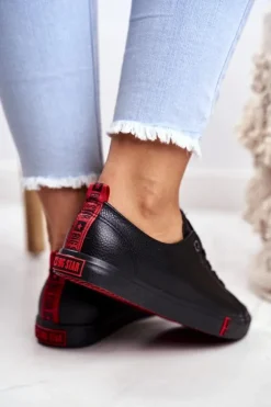 Damskie Skórzane Trampki Big Star GG274007 Czarne