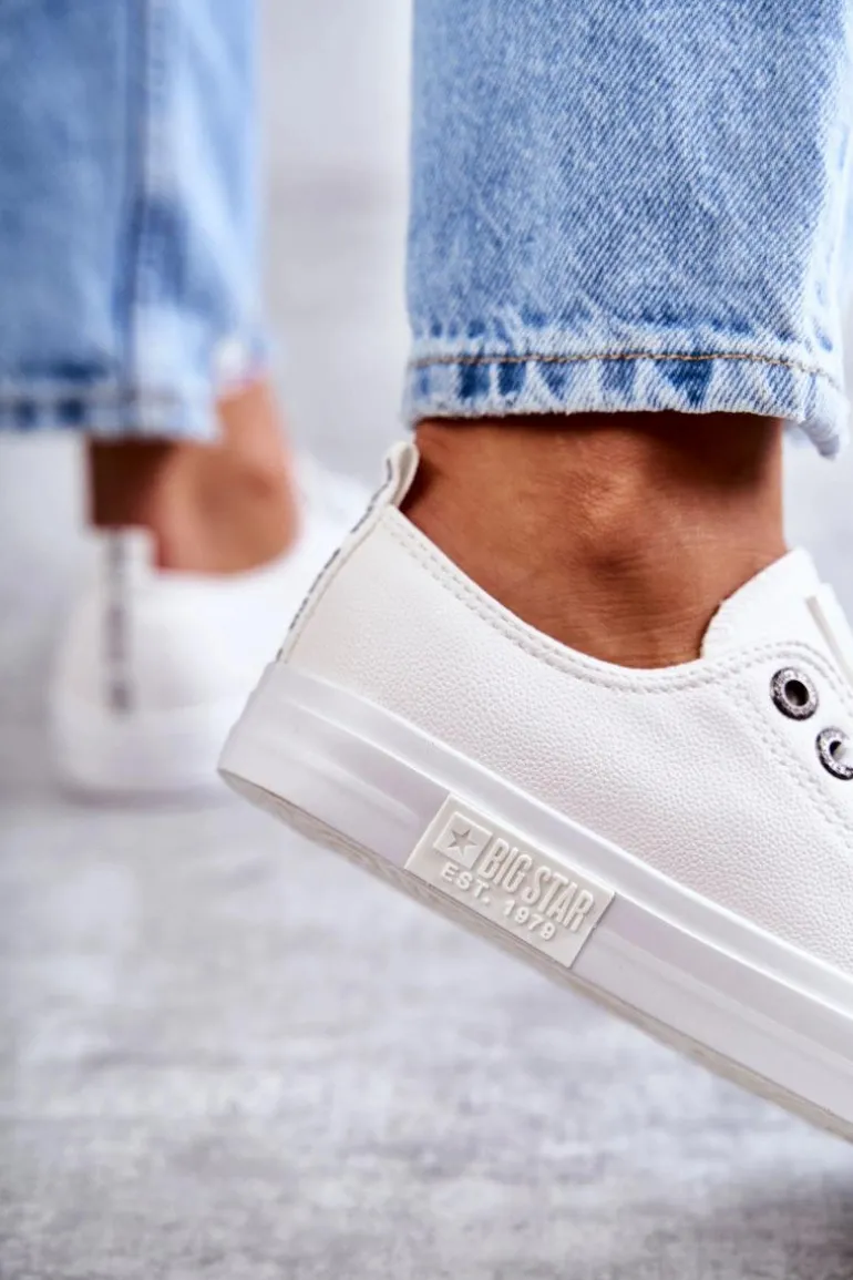 Damskie Skórzane Trampki Big Star KK274105 Białe