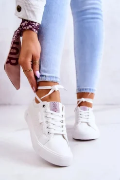 Damskie Skórzane Trampki Cross Jeans JJ2R4043C Białe