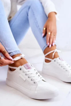 Damskie Skórzane Trampki Cross Jeans JJ2R4043C Białe