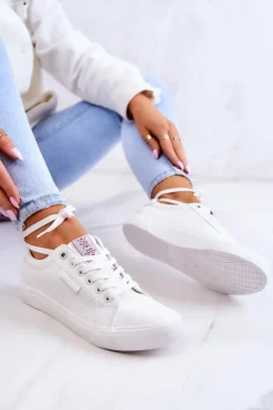 Damskie Skórzane Trampki Cross Jeans JJ2R4043C Białe