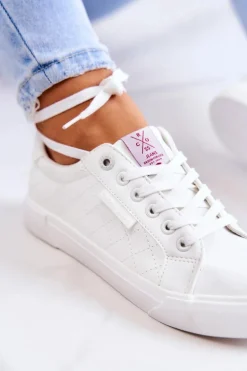 Damskie Skórzane Trampki Cross Jeans JJ2R4043C Białe